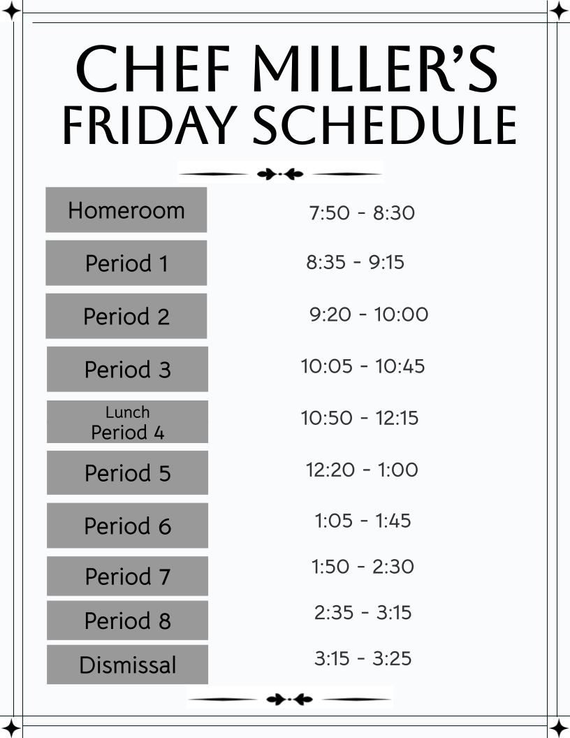 Friday Schedule